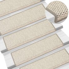 Trapmatten zelfklevend 15 st sisal-look 65x21x4 cm beige 8720286329764