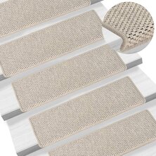 Trapmatten zelfklevend 15 st sisal-look 65x21x4cm zilverkleurig 8720286329771