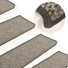 Trapmatten zelfklevend 15st sisal-look 65x21x4cm grijs en beige 8720286329788