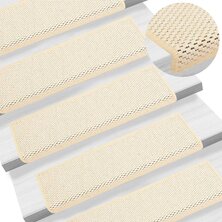 Trapmatten zelfklevend 15 st sisal-look 65x21x4 cm cr&egrave;mekleurig 8720286329870