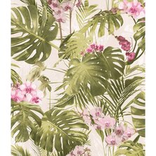 DUTCH WALLCOVERINGS Behang Paradiso groen en roze 5411012433499