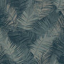 DUTCH WALLCOVERINGS Behang Palm petrolblauw 3294271934011