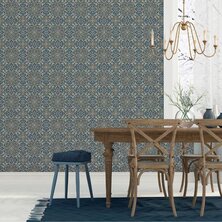 Homestyle Behang Portugese Tiles bruin en blauw 0058559375421