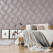 DUTCH WALLCOVERINGS Behang Fawning Feather grijs en ros&eacute;goudkleurig 5022976126299