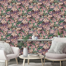 DUTCH WALLCOVERINGS Behang Floral paars 8809585446355