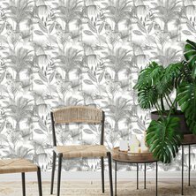 DUTCH WALLCOVERINGS Behang Kidatu grijs en wit 5411012453305