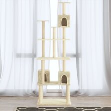 Kattenmeubel met sisal krabpalen 188 cm cr&egrave;mekleurig