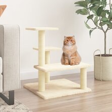 Kattenmeubel met sisal krabpalen 61 cm cr&egrave;mekleurig