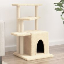 Kattenmeubel met sisal krabpalen 83,5 cm cr&egrave;mekleurig