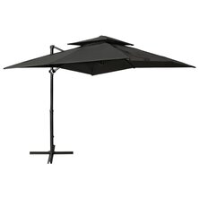 Zweefparasol met dubbel dak 250x250 cm antracietkleurig