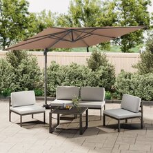 Zweefparasol met aluminium paal 300x300 cm taupe