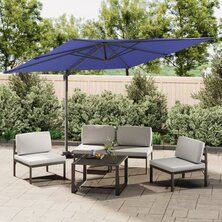 Zweefparasol met aluminium paal 400x300 cm azuurblauw