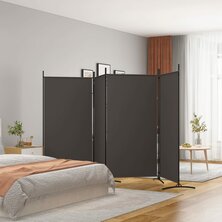 Kamerscherm met 4 panelen 346x180 cm stof bruin