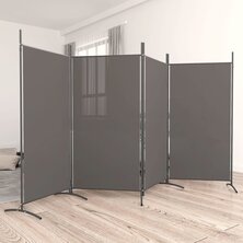 Kamerscherm met 4 panelen 346x180 cm stof antracietkleurig