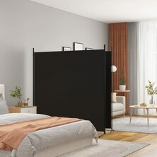 Kamerscherm met 2 panelen 348x180 cm stof zwart