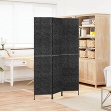 Kamerscherm met 3 panelen 122x180 cm waterhyacint zwart