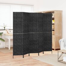 Kamerscherm met 5 panelen 205x180 cm waterhyacint zwart