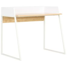 Bureau 90x60x88 cm wit en eikenkleurig