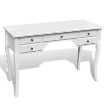 Bureau met gebogen poten en 5 lades Franse stijl