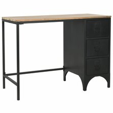 Bureau 100x50x76 cm massief vurenhout en staal