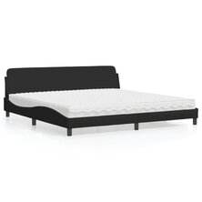 Bed met matras stof zwart 200x200 cm