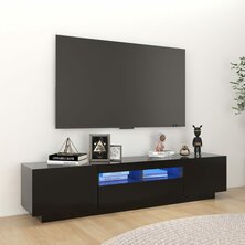 Tv-meubel met LED-verlichting 180x35x40 cm zwart