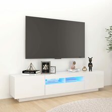 Tv-meubel met LED-verlichting 180x35x40 cm hoogglans wit