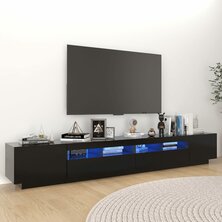 Tv-meubel met LED-verlichting 260x35x40 cm zwart