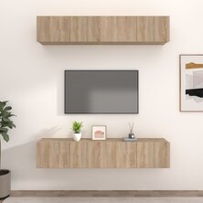 Tv-meubelen 4 st 80x30x30 cm bewerkt hout sonoma eikenkleurig