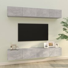 Tv-wandmeubels 4 st 100x30x30 cm betongrijs