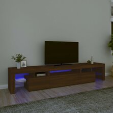 Tv-meubel met LED-verlichting 215x36,5x40 cm bruin eikenkleur