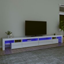 Tv-meubel met LED-verlichting 290x36,5x40 cm hoogglans wit