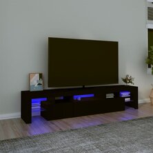 Tv-meubel met LED-verlichting 200x36,5x40 cm zwart