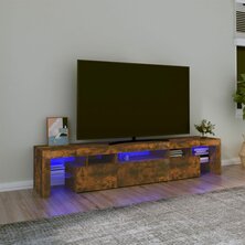 Tv-meubel LED-verlichting 200x36,5x40 cm gerookt eikenkleurig