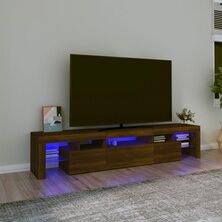 Tv-meubel met LED-verlichting 200x36,5x40 cm bruin eikenkleur