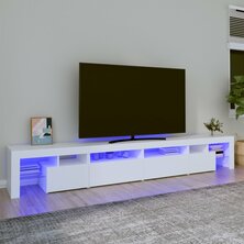 Tv-meubel met LED-verlichting 260x36,5x40 cm wit