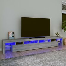 Tv-meubel met LED-verlichting 260x36,5x40 cm grijs sonoma eiken