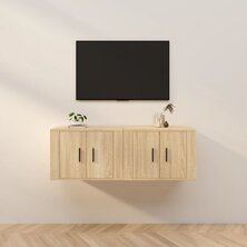 Tv-wandmeubels 2 st 57x34,5x40 cm sonoma eikenkleurig