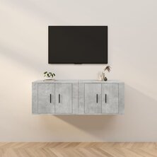 Tv-wandmeubels 2 st 57x34,5x40 cm betongrijs