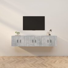 Tv-wandmeubels 3 st 57x34,5x40 cm betongrijs