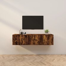 Tv-wandmeubels 2 st 80x34,5x40 cm gerookt eikenkleurig