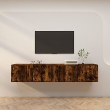 Tv-wandmeubels 2 st 100x34,5x40 cm gerookt eikenkleurig