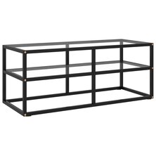 Tv-meubel met gehard glas 100x40x40 cm zwart