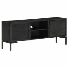 Tv-meubel 115x30x46 cm massief mangohout zwart