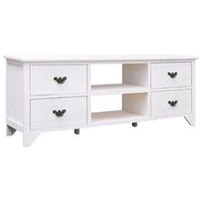 Tv-meubel 108x30x40 cm massief paulowniahout antiekwit