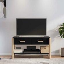 Tv-meubel 82x38x45 cm bewerkt hout zwart