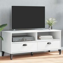 Tv-meubel VIKEN bewerkt hout wit