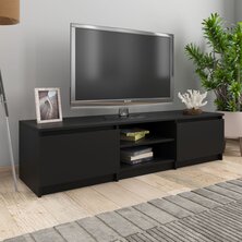 Tv-meubel 140x40x35,5 cm bewerkt hout zwart