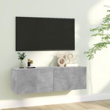 Tv-meubel 100x30x30 cm bewerkt hout betongrijs