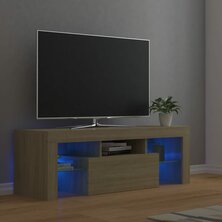 Tv-meubel met LED-verlichting 120x35x40cm sonoma eikenkleurig